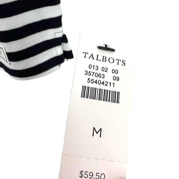 NEW NWT Talbots Sz Medium Nautical Stripe Blouse Shirt Top Mature 3/4 Sleeve - Picture 3 of 7